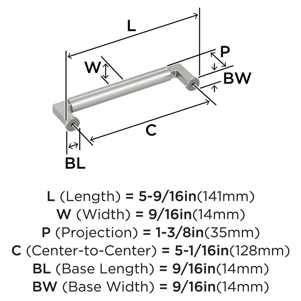 128mm Balon Cabinet Pull, Satin Nickel Alt 1 - Image