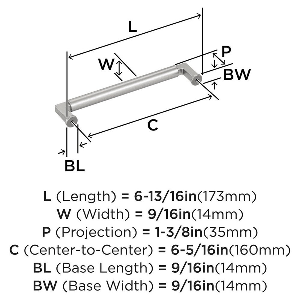 160mm Balon Cabinet Pull, Satin Nickel Alt 1 - Image