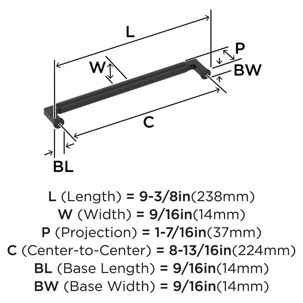 224mm Balon Cabinet Pull, Oil-Rubbed Bronze Alt 1 - Image