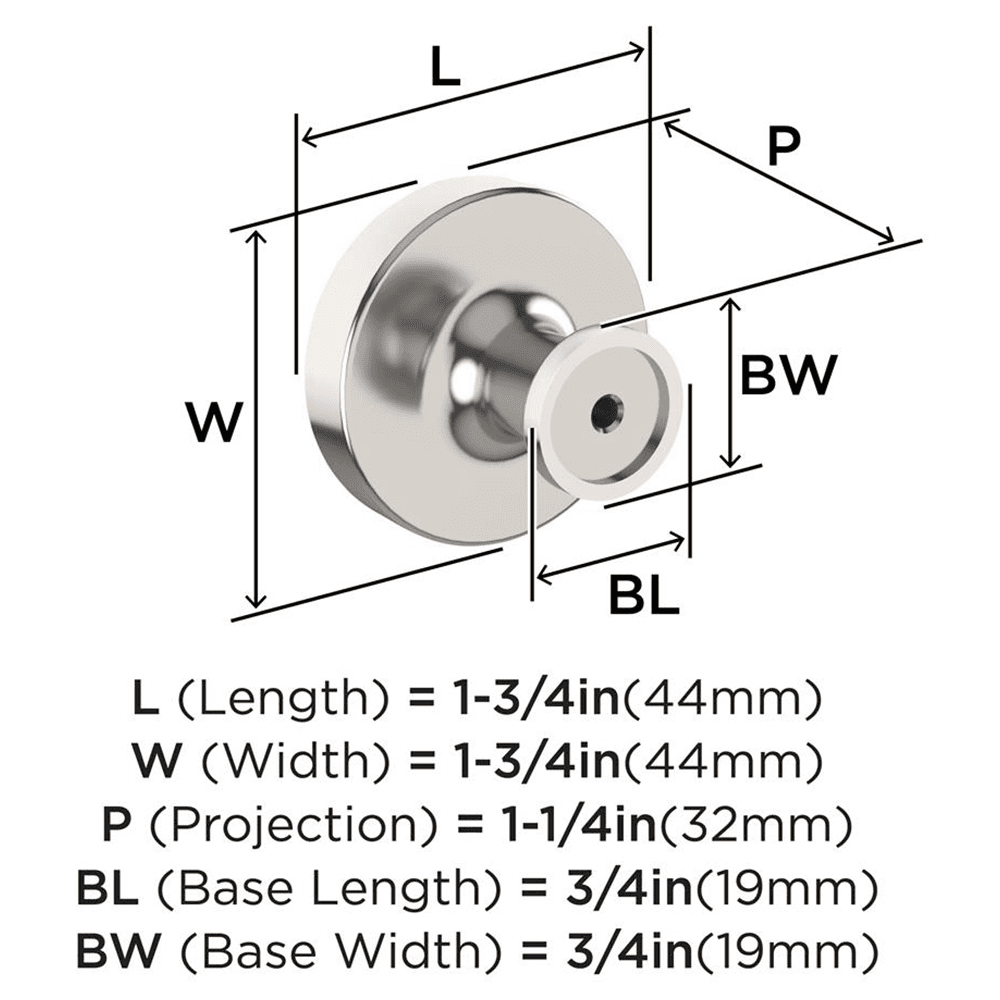 1-3/4" Dupont Circle Cabinet Knob, Polished Nickel Alt 1 - Image