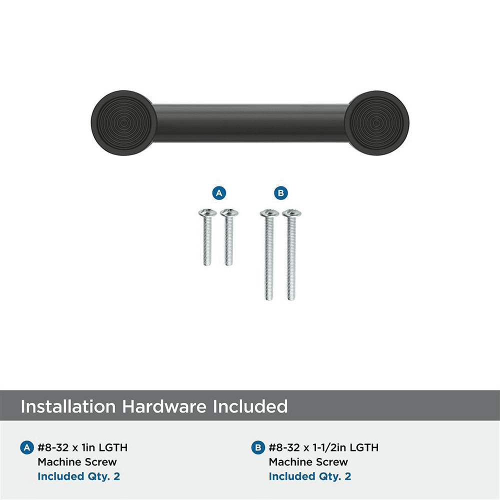 76mm Dupont Circle Cabinet Pull, Matte Black Alt 2 - Image