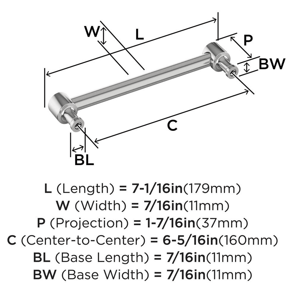 160mm Dupont Circle Cabinet Pull, Polished Chrome Alt 1 - Image