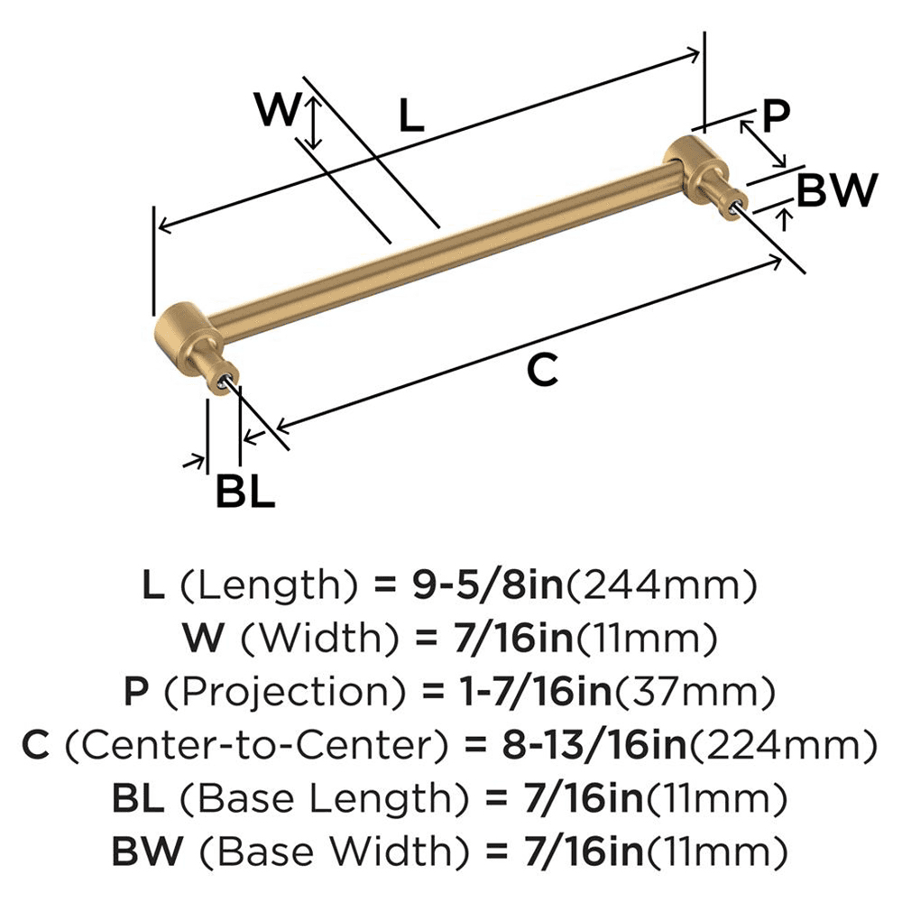 224mm Dupont Circle Cabinet Pull, Champagne Bronze Alt 1 - Image
