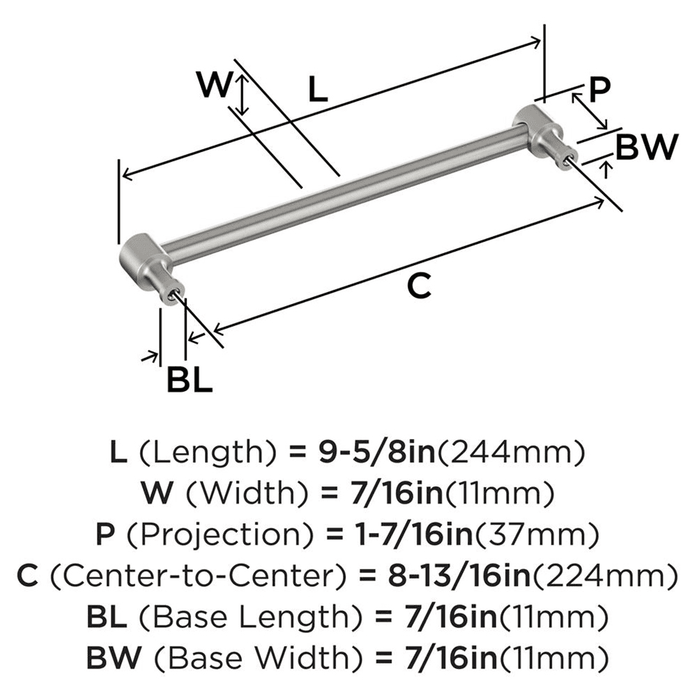 224mm Dupont Circle Cabinet Pull, Satin Nickel Alt 1 - Image