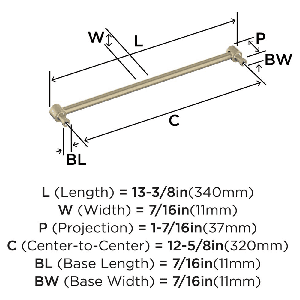320mm Dupont Circle Cabinet Pull, Golden Champagne Alt 1 - Image