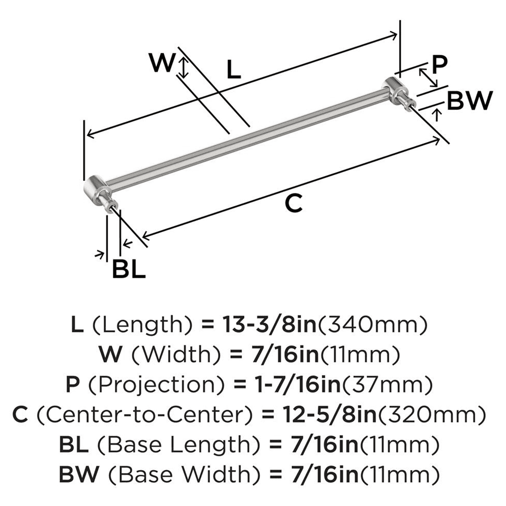 320mm Dupont Circle Cabinet Pull, Polished Nickel Alt 1 - Image
