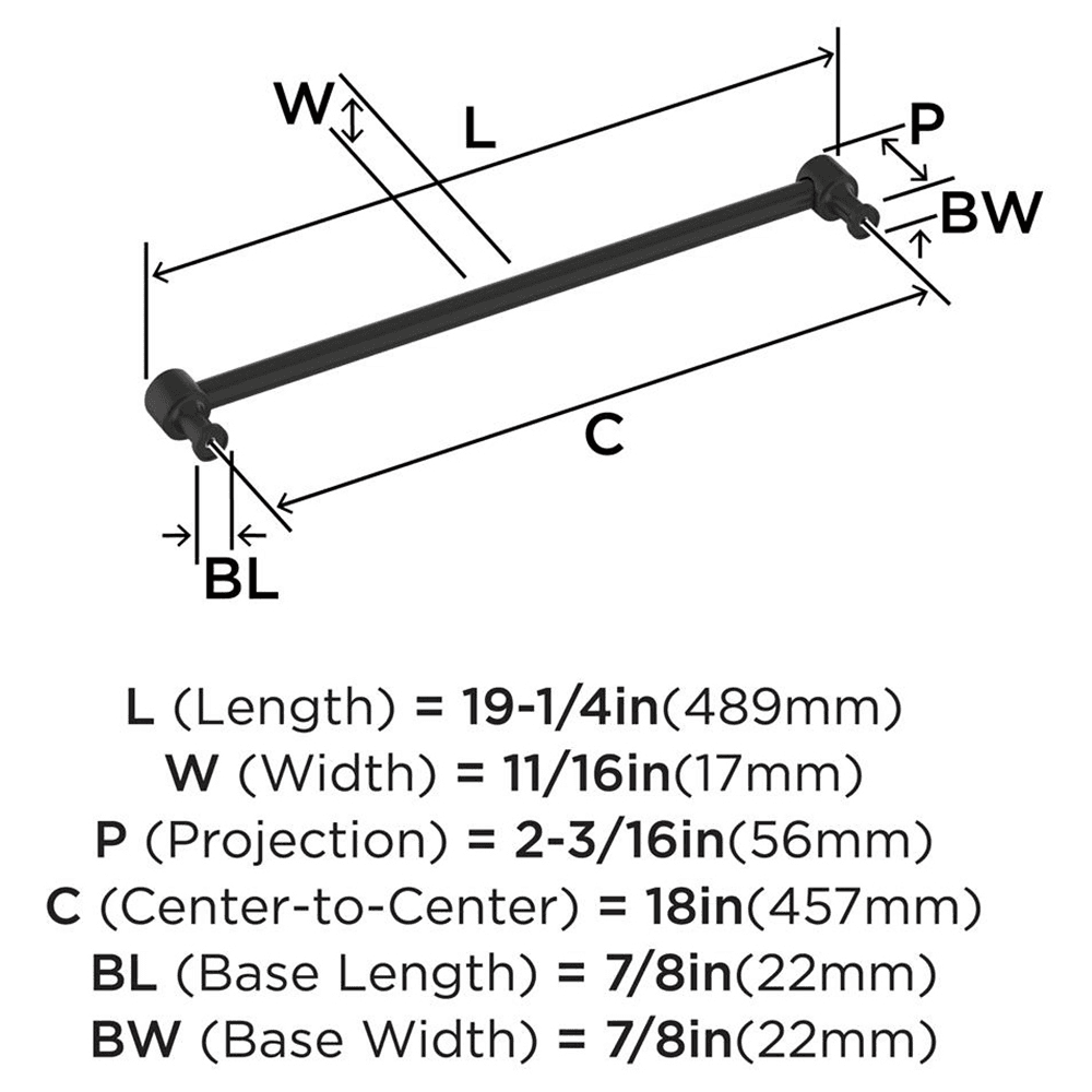 457mm Dupont Circle Appliance Pull, Matte Black Alt 1 - Image