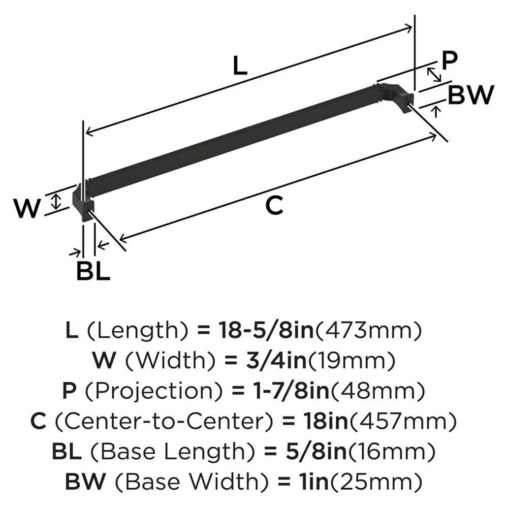 457mm Townsend Appliance Pull, Matte Black Alt 1 - Image