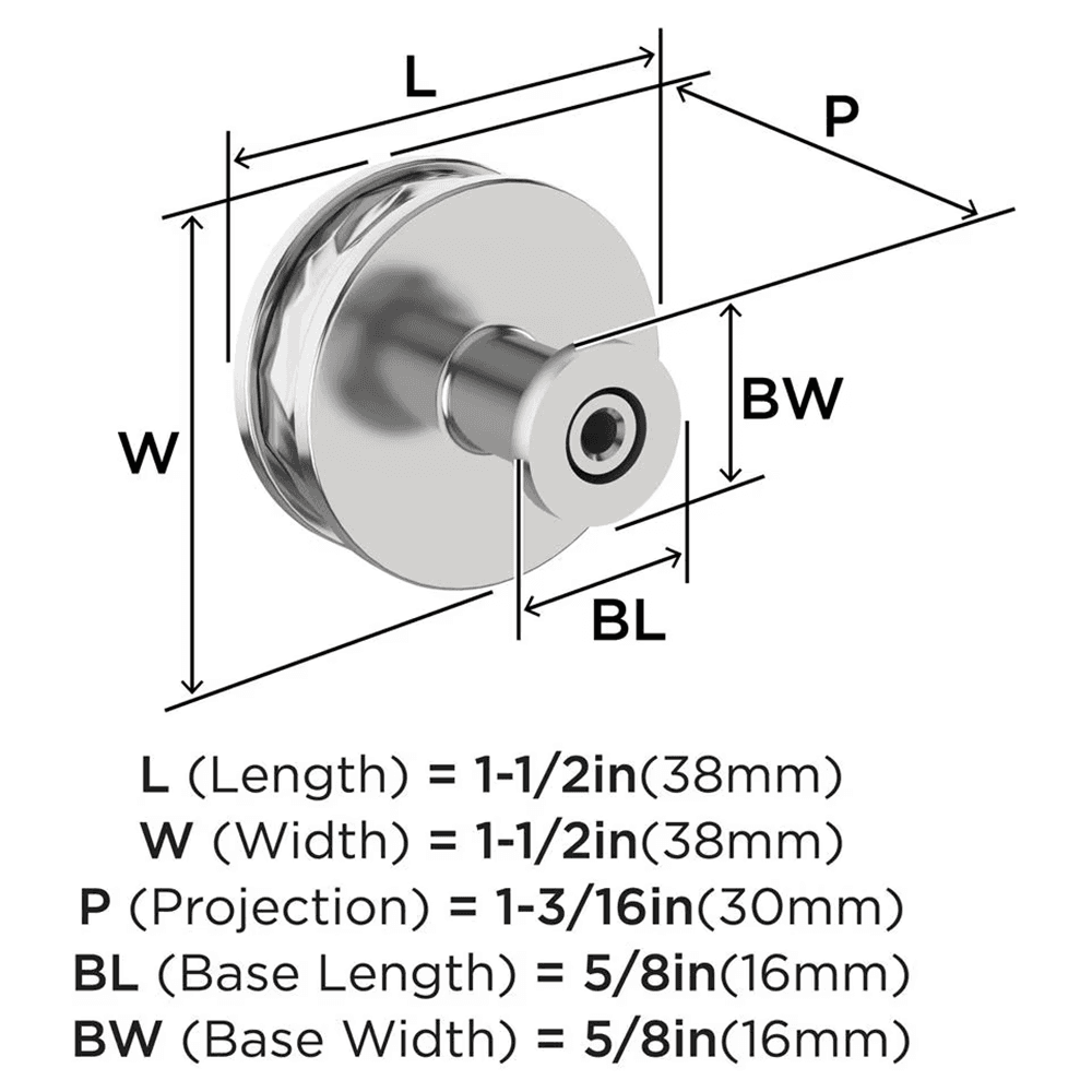 38mm Fairfax Cabinet Knob, Polished Chrome Alt 1 - Image