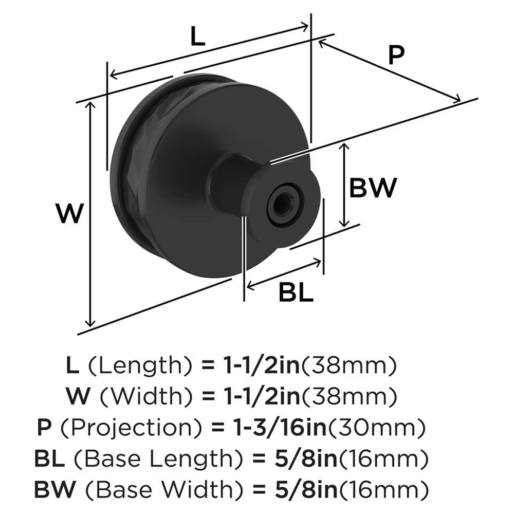 38mm Fairfax Cabinet Knob, Matte Black Alt 1 - Image