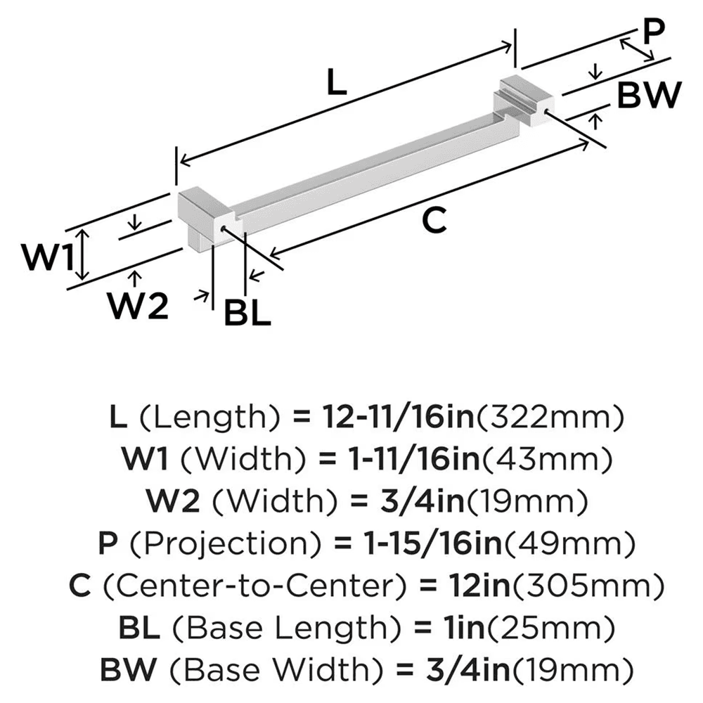12" Rockhurst Appliance Pull, Satin Nickel Alt 1 - Image