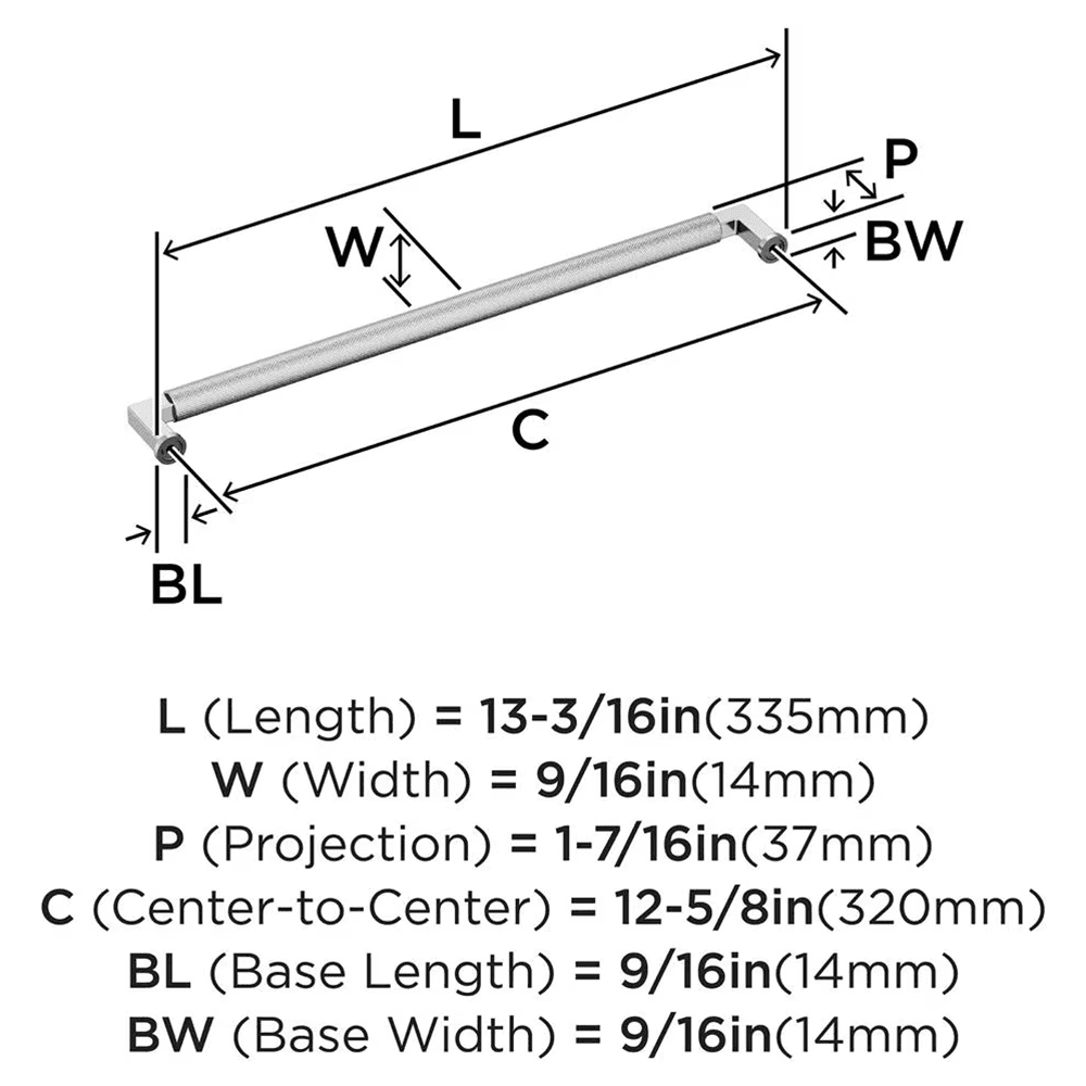 320mm Balata Cabinet Pull, Polished Chrome Alt 1 - Image