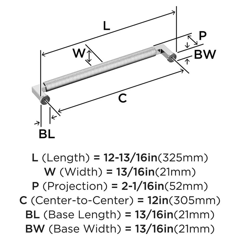305mm Balata Appliance Pull, Polished Chrome Alt 1 - Image