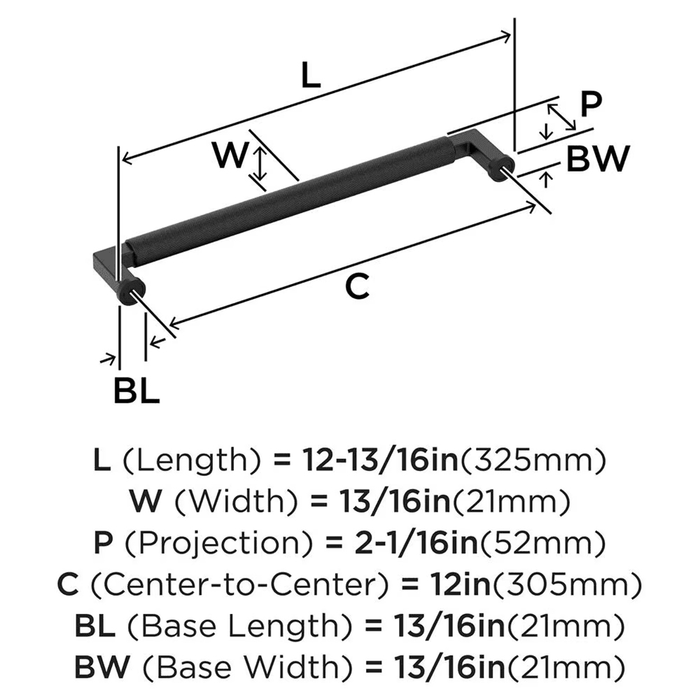 305mm Balata Appliance Pull, Matte Black Alt 1 - Image
