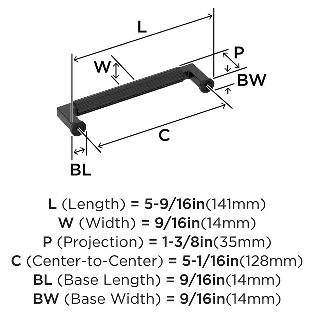 128mm Ballard Cabinet Pull, Matte Black Alt 1 - Image