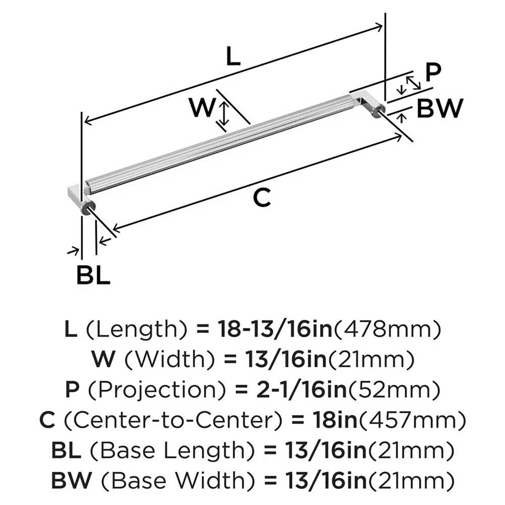 457mm Ballard Appliance Pull, Polished Nickel Alt 1 - Image