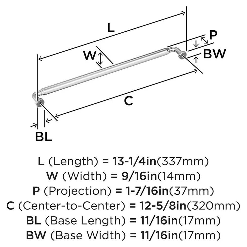 12-5/8" Coble Cabinet Pull, Satin Nickel Alt 1 - Image