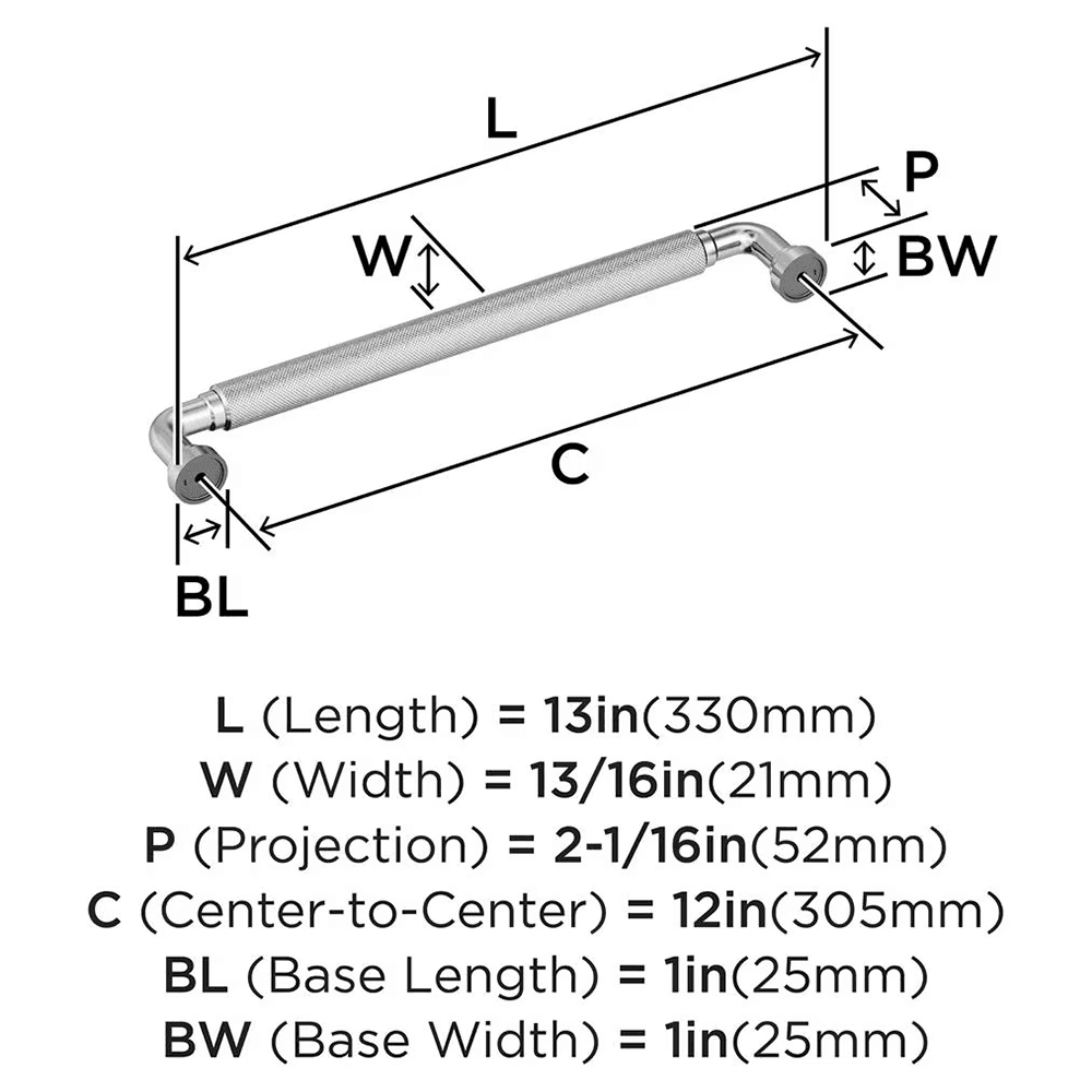 12" Collet Appliance Pull, Polished Chrome Alt 1 - Image