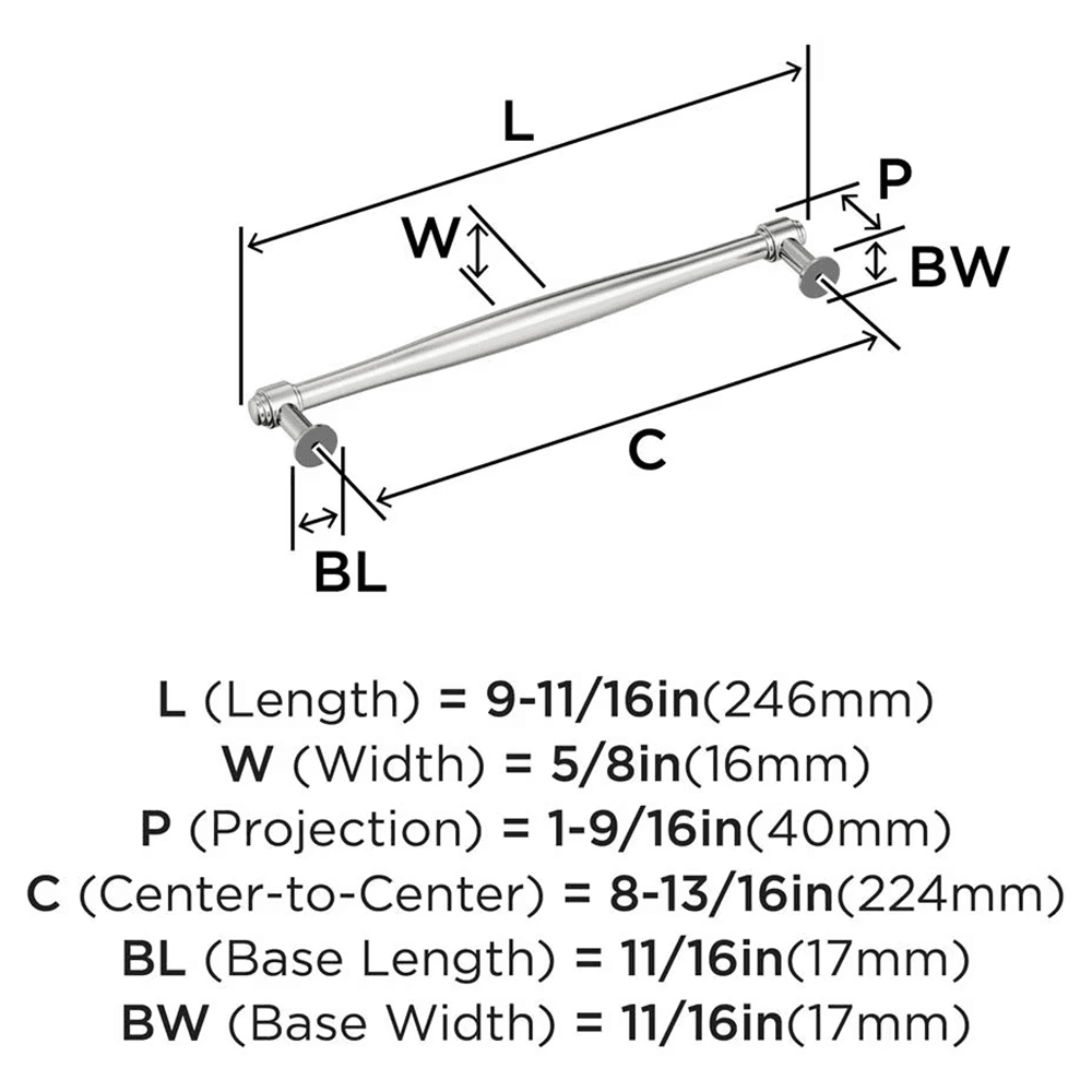 224mm Enlivity Cabinet Pull, Polished Nickel Alt 1 - Image