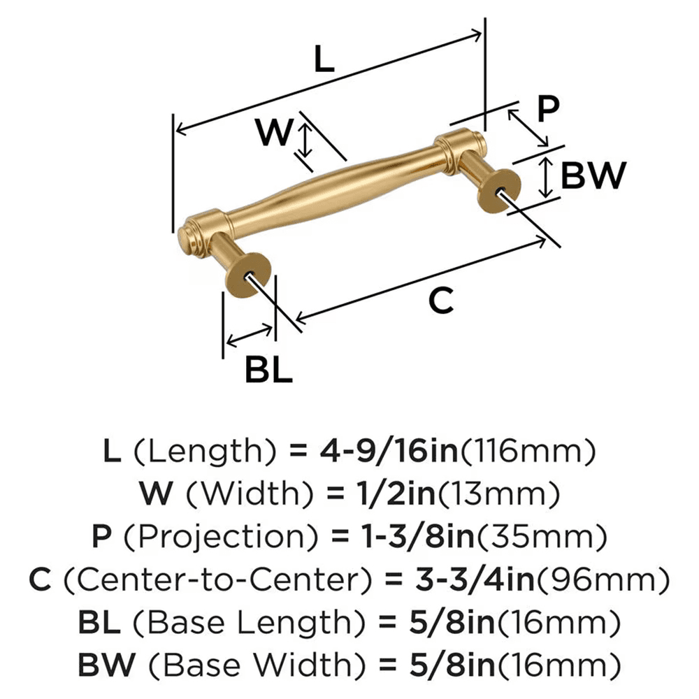 96mm Enlivity Cabinet Pull, Champagne Bronze Alt 1 - Image