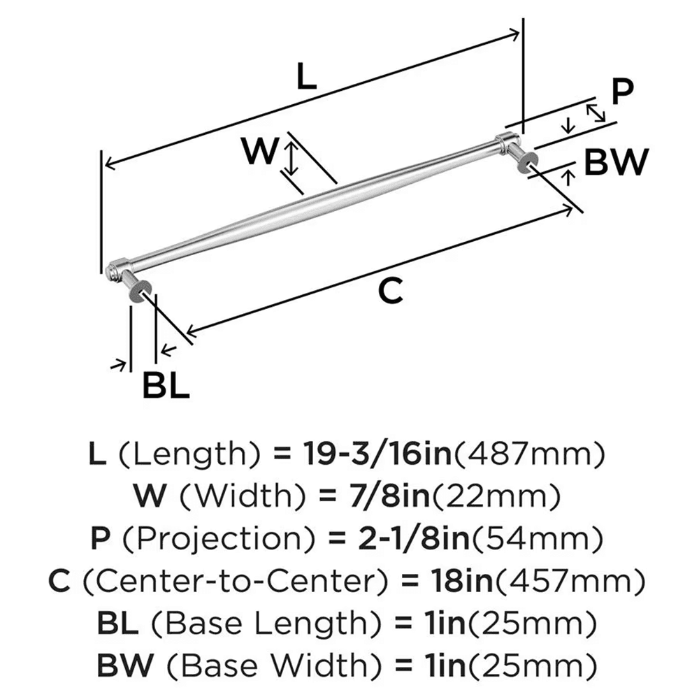 457mm Enlivity Appliance Pull, Polished Chrome Alt 1 - Image