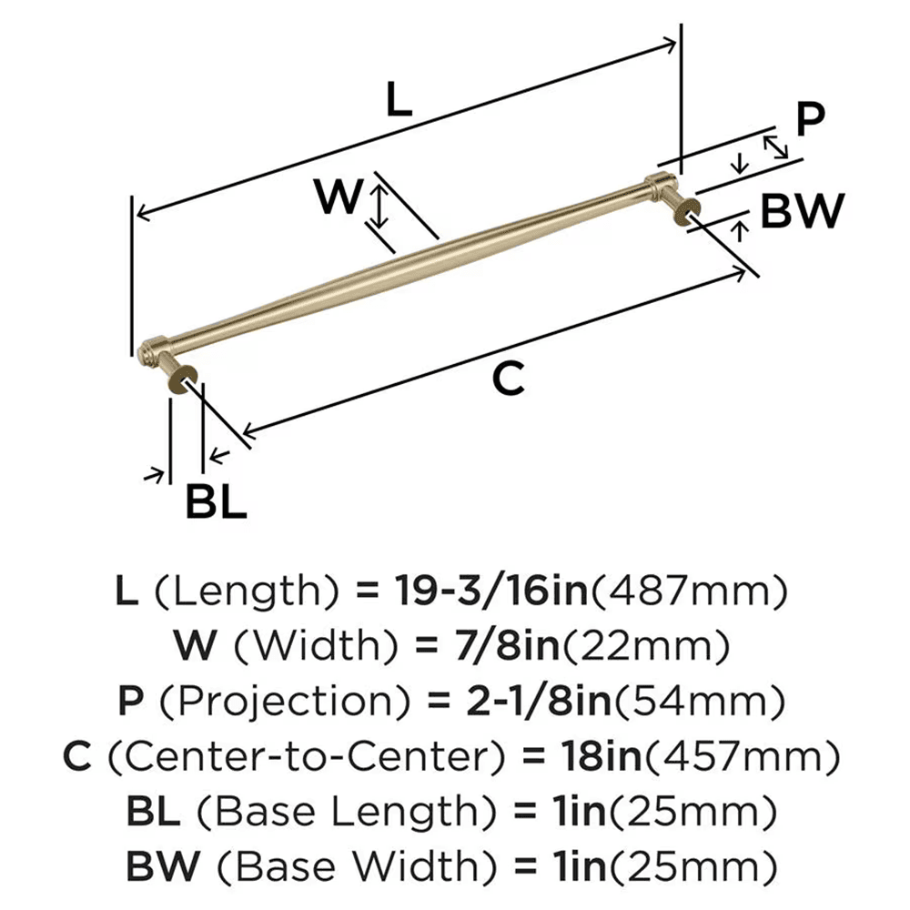 457mm Enlivity Appliance Pull, Golden Champagne Alt 1 - Image