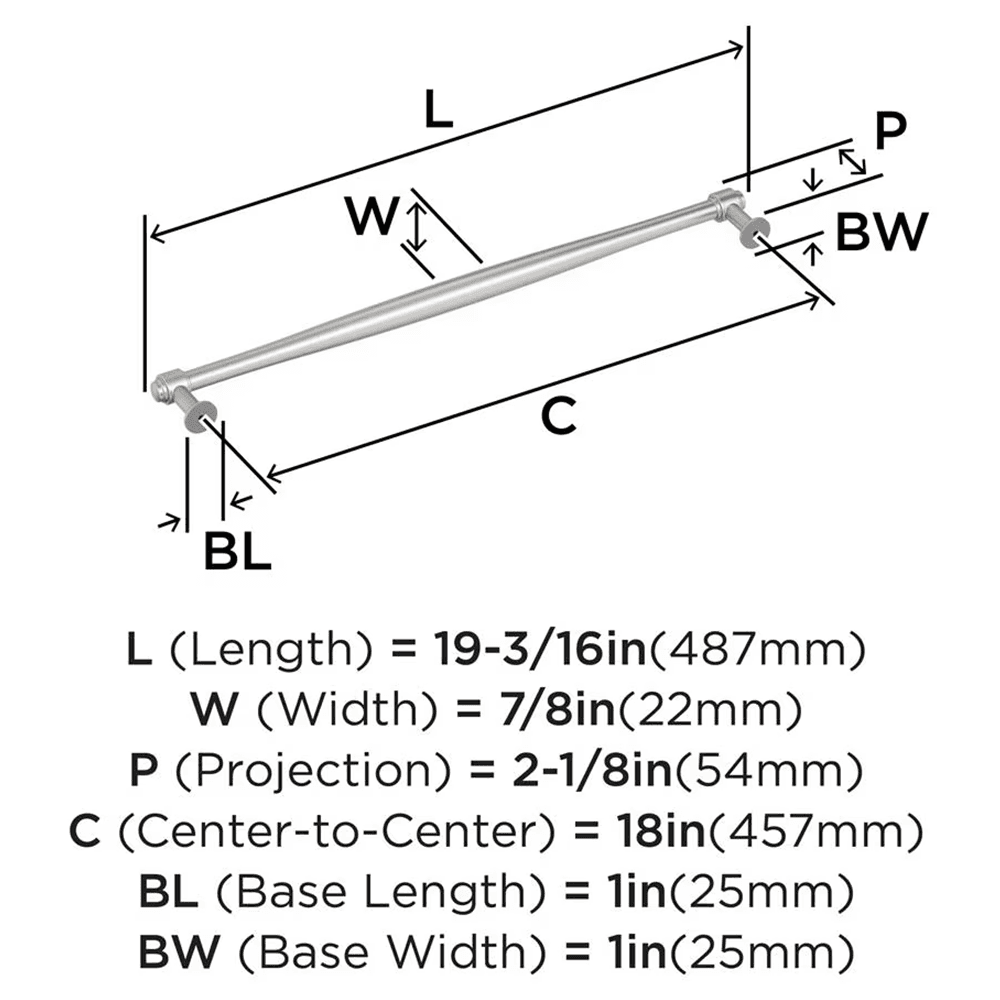 457mm Enlivity Appliance Pull, Satin Nickel Alt 1 - Image