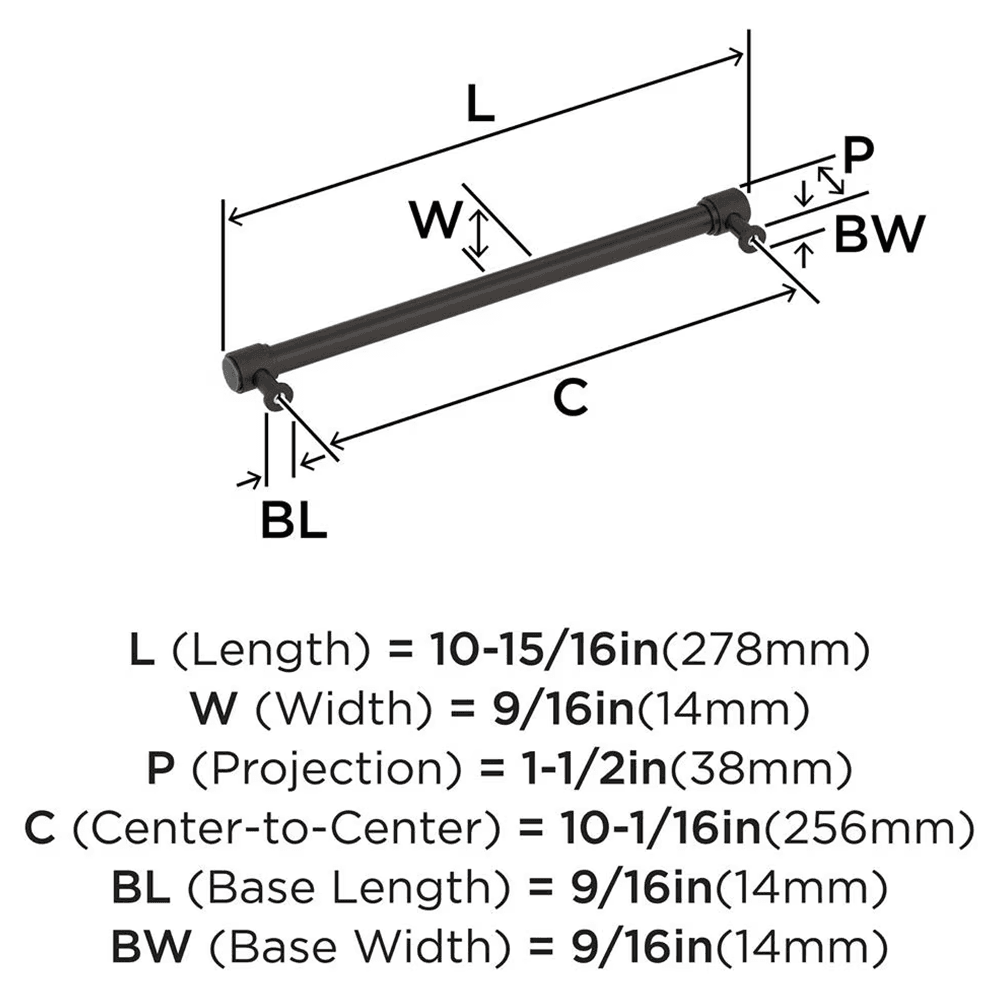 256mm Faraday Cabinet Pull, Oil-Rubbed Bronze Alt 1 - Image
