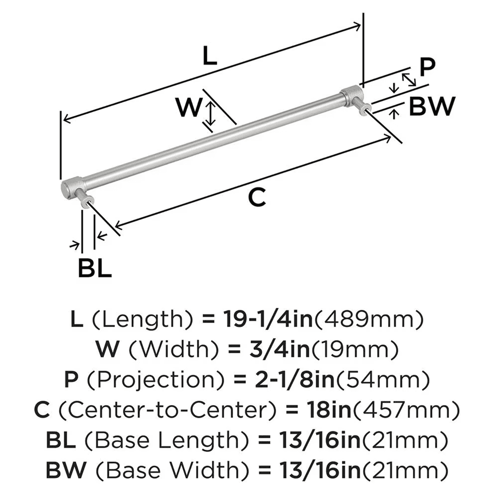 457mm Faraday Appliance Pull, Satin Nickel Alt 1 - Image
