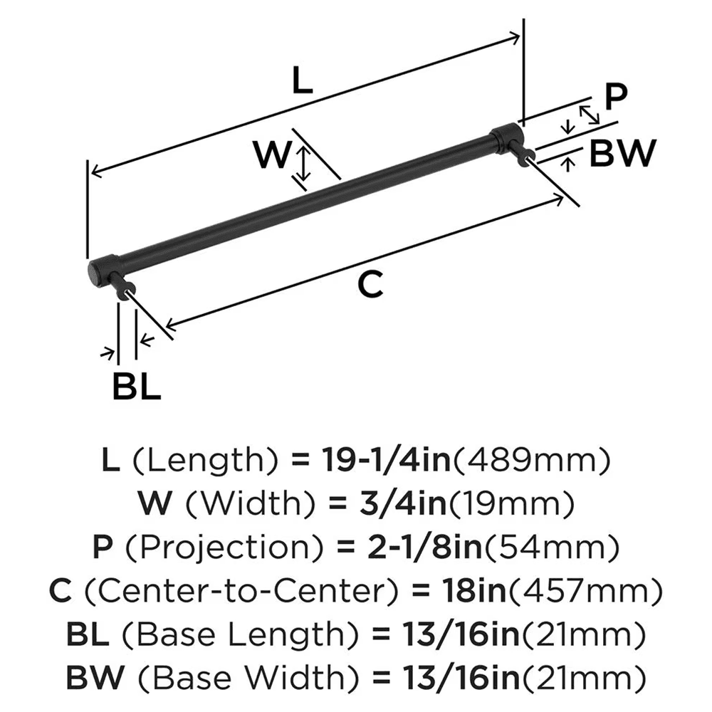 457mm Faraday Appliance Pull, Matte Black Alt 1 - Image