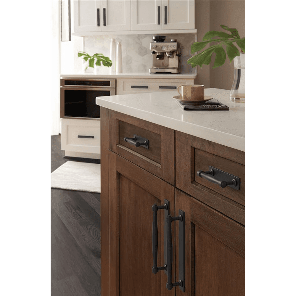 160mm Ladera Rectangle Cabinet Pull Backplate, Matte Black Alt 4 - Image