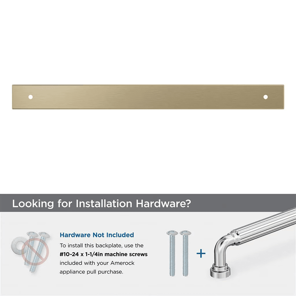 305mm Ladera Rectangle Appliance Pull Backplate, Golden Champagne Alt 2 - Image