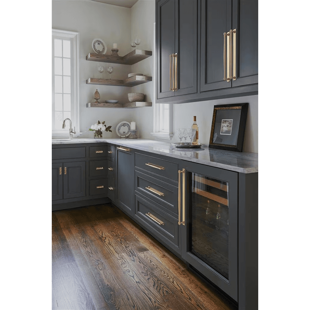 305mm Ladera Rectangle Appliance Pull Backplate, Golden Champagne Alt 4 - Image