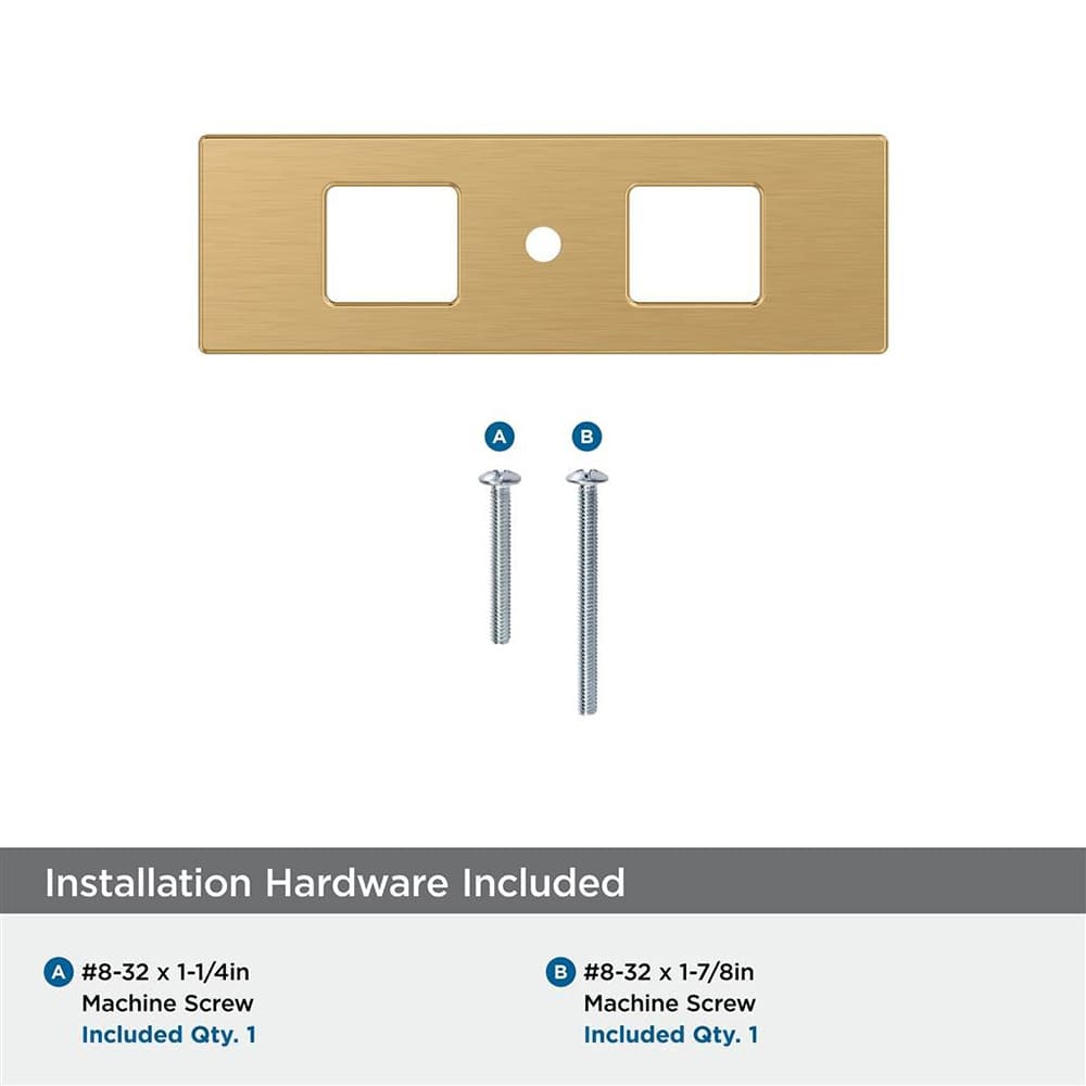 94mm Medora Rectangle Cabinet Knob Backplate, Champagne Bronze Alt 2 - Image