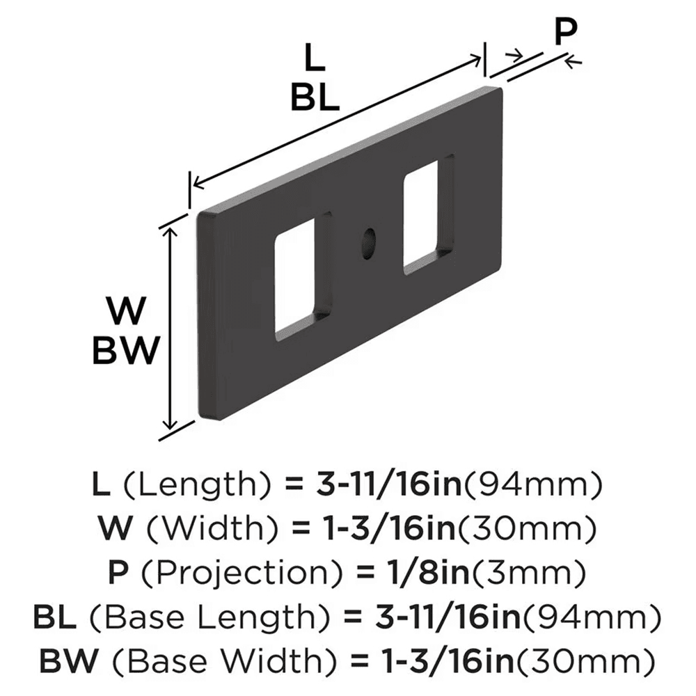 94mm Medora Rectangle Cabinet Knob Backplate, Oil-Rubbed Bronze Alt 1 - Image