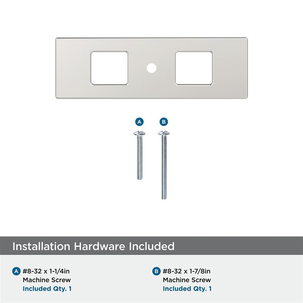 94mm Medora Rectangle Cabinet Knob Backplate, Polished Nickel Alt 2 - Image