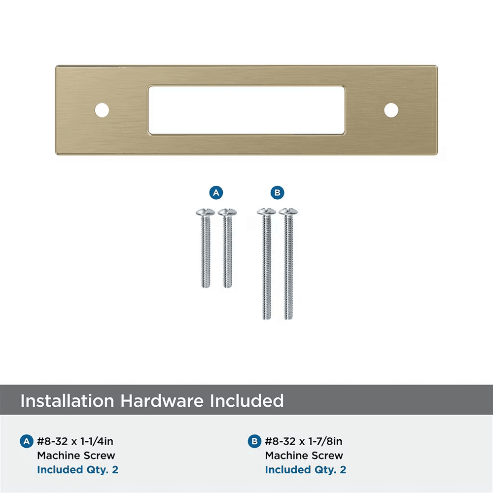 96mm Medora Rectangle Cabinet Pull Backplate, Golden Champagne Alt 2 - Image