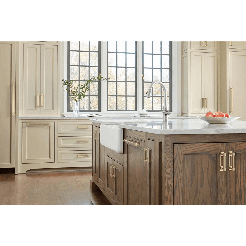 96mm Medora Rectangle Cabinet Pull Backplate, Golden Champagne Alt 4 - Image