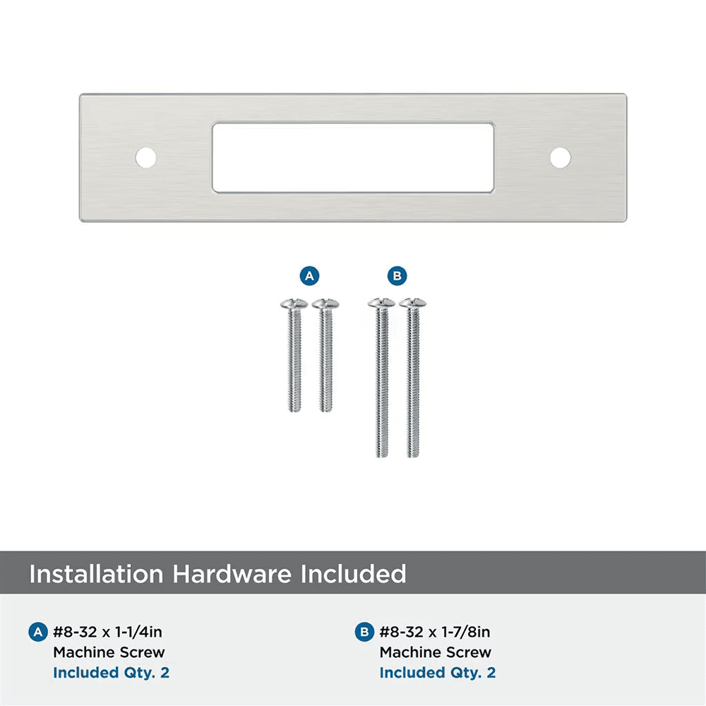 96mm Medora Rectangle Cabinet Pull Backplate, Satin Nickel Alt 2 - Image