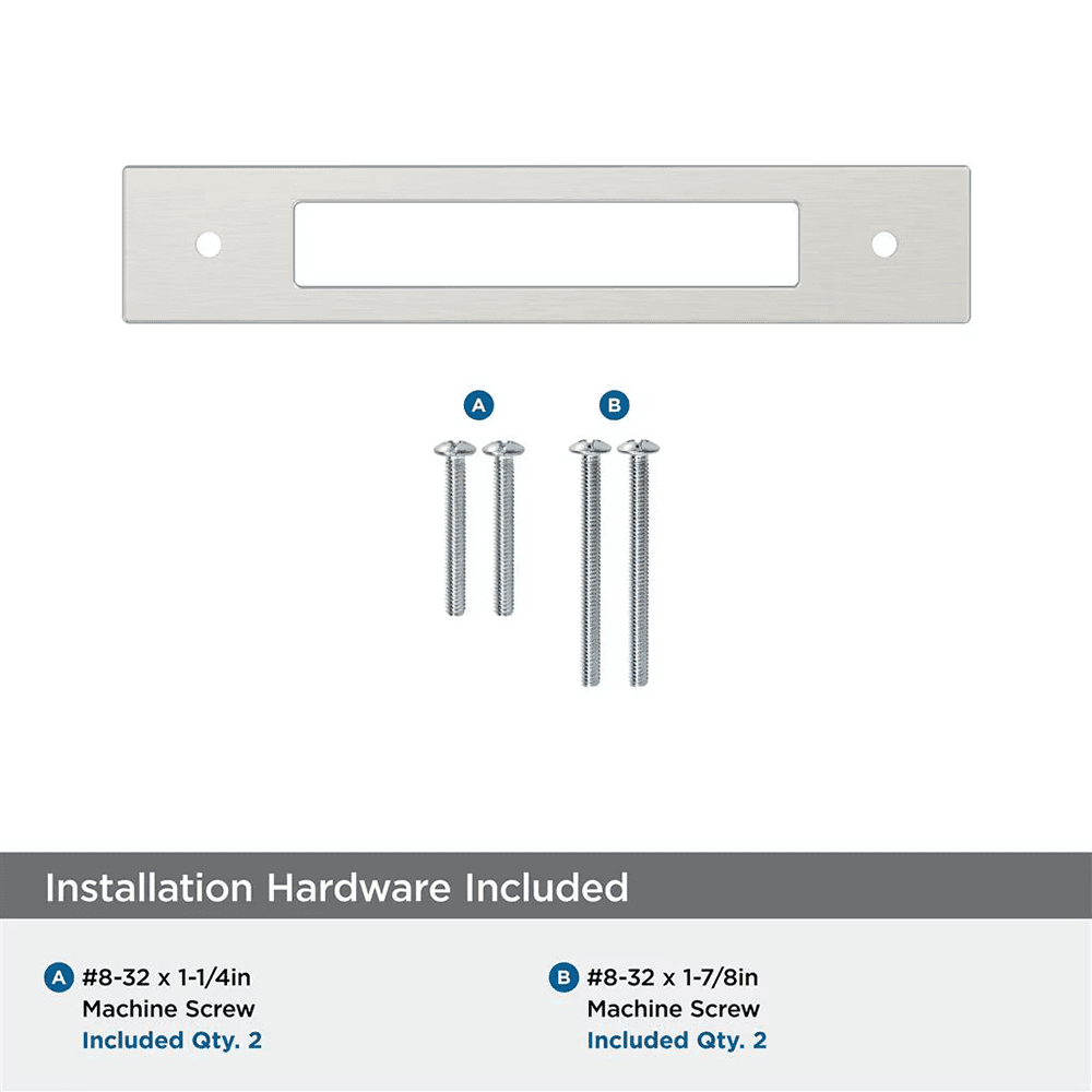 128mm Medora Rectangle Cabinet Pull Backplate, Satin Nickel Alt 2 - Image