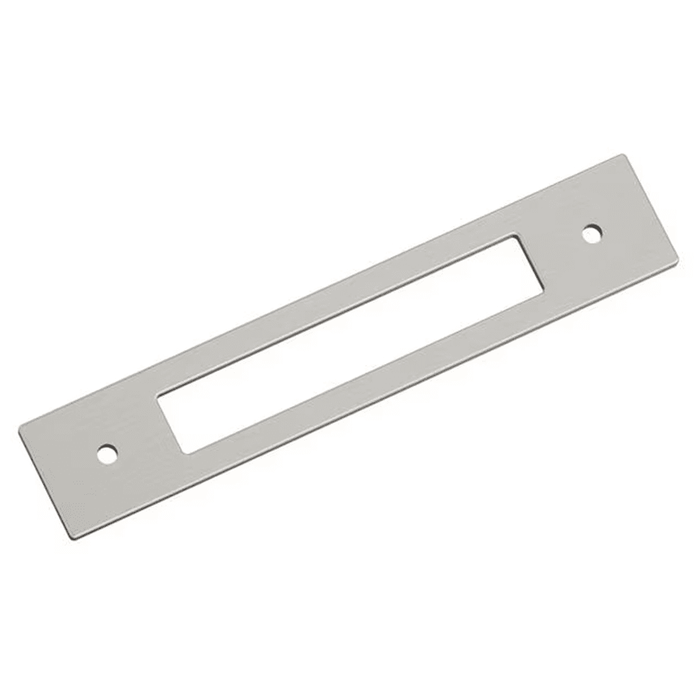 128mm Medora Rectangle Cabinet Pull Backplate, Satin Nickel Main - Image