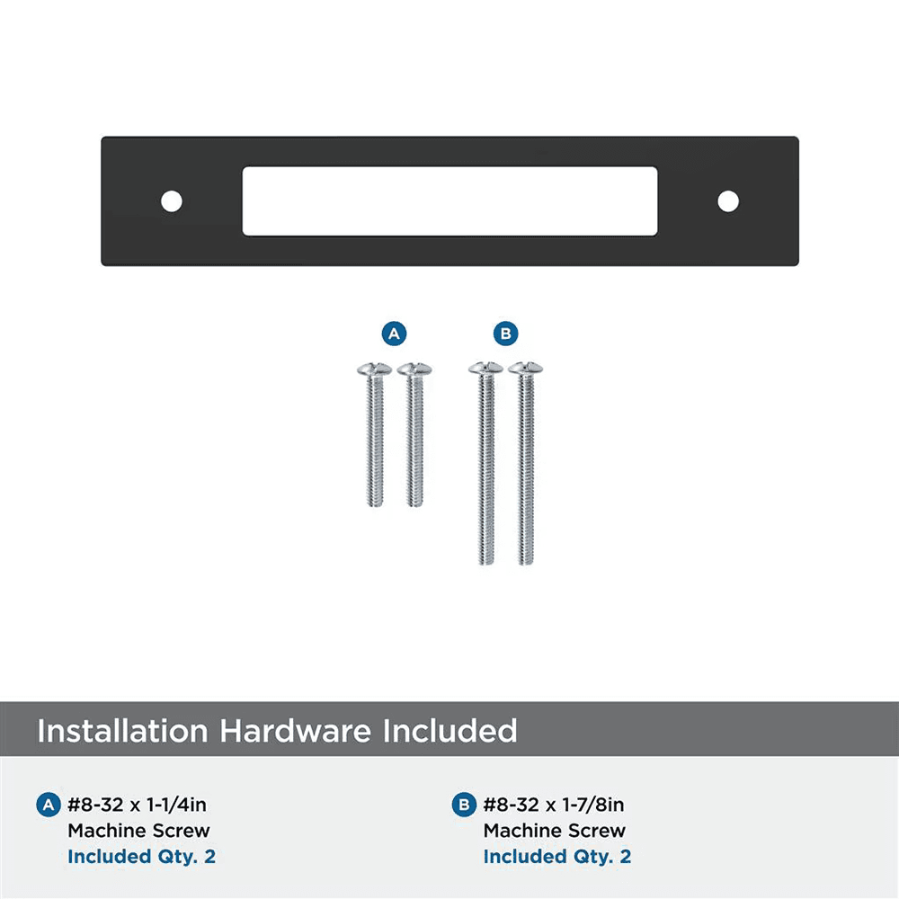 128mm Medora Rectangle Cabinet Pull Backplate, Matte Black Alt 2 - Image
