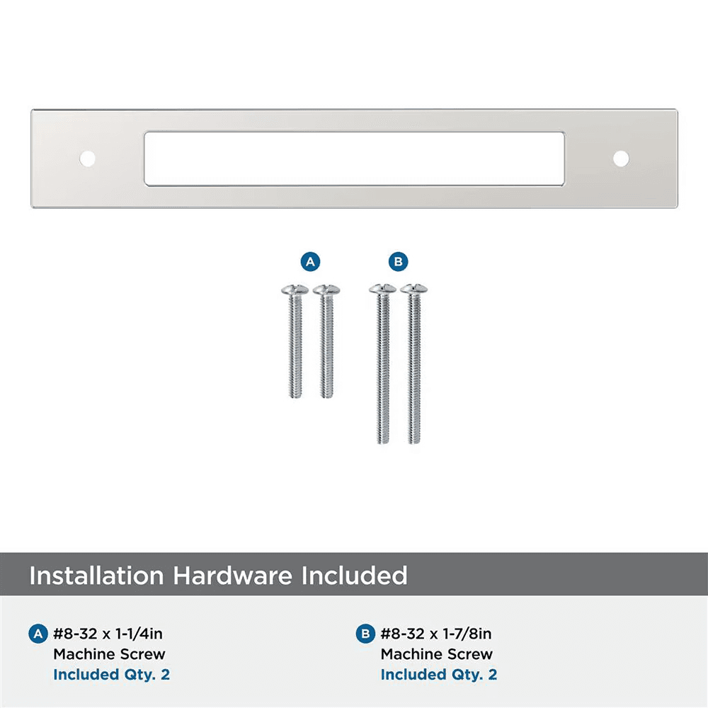 160mm Medora Rectangle Cabinet Pull Backplate, Polished Nickel Alt 2 - Image