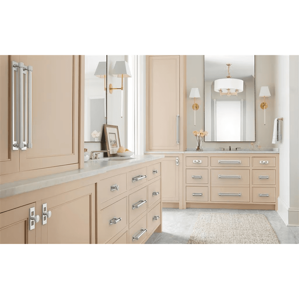 224mm Medora Rectangle Cabinet Pull Backplate, Polished Chrome Alt 4 - Image