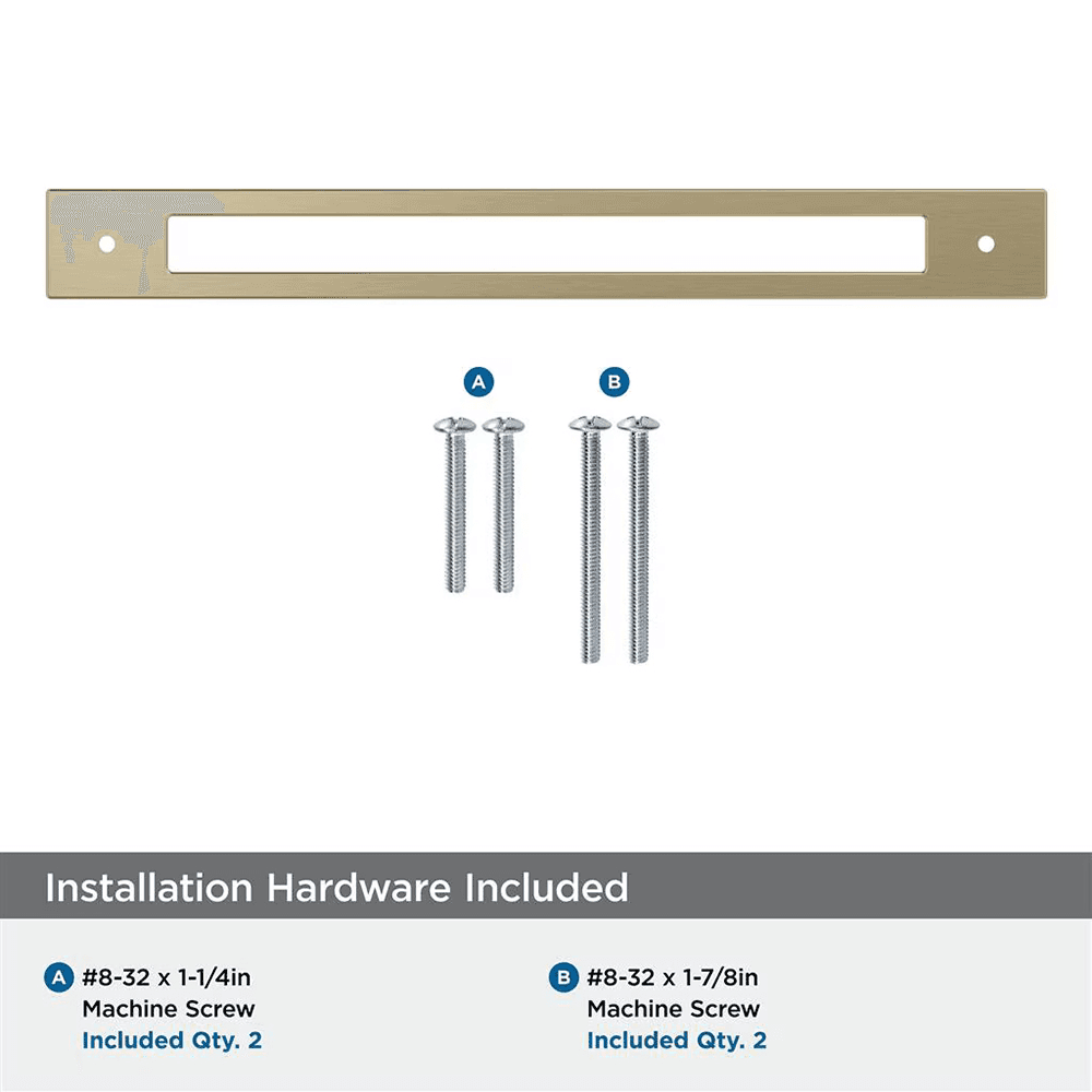 256mm Medora Rectangle Cabinet Pull Backplate, Golden Champagne Alt 2 - Image