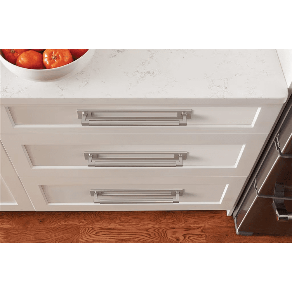 256mm Medora Rectangle Cabinet Pull Backplate, Satin Nickel Alt 3 - Image