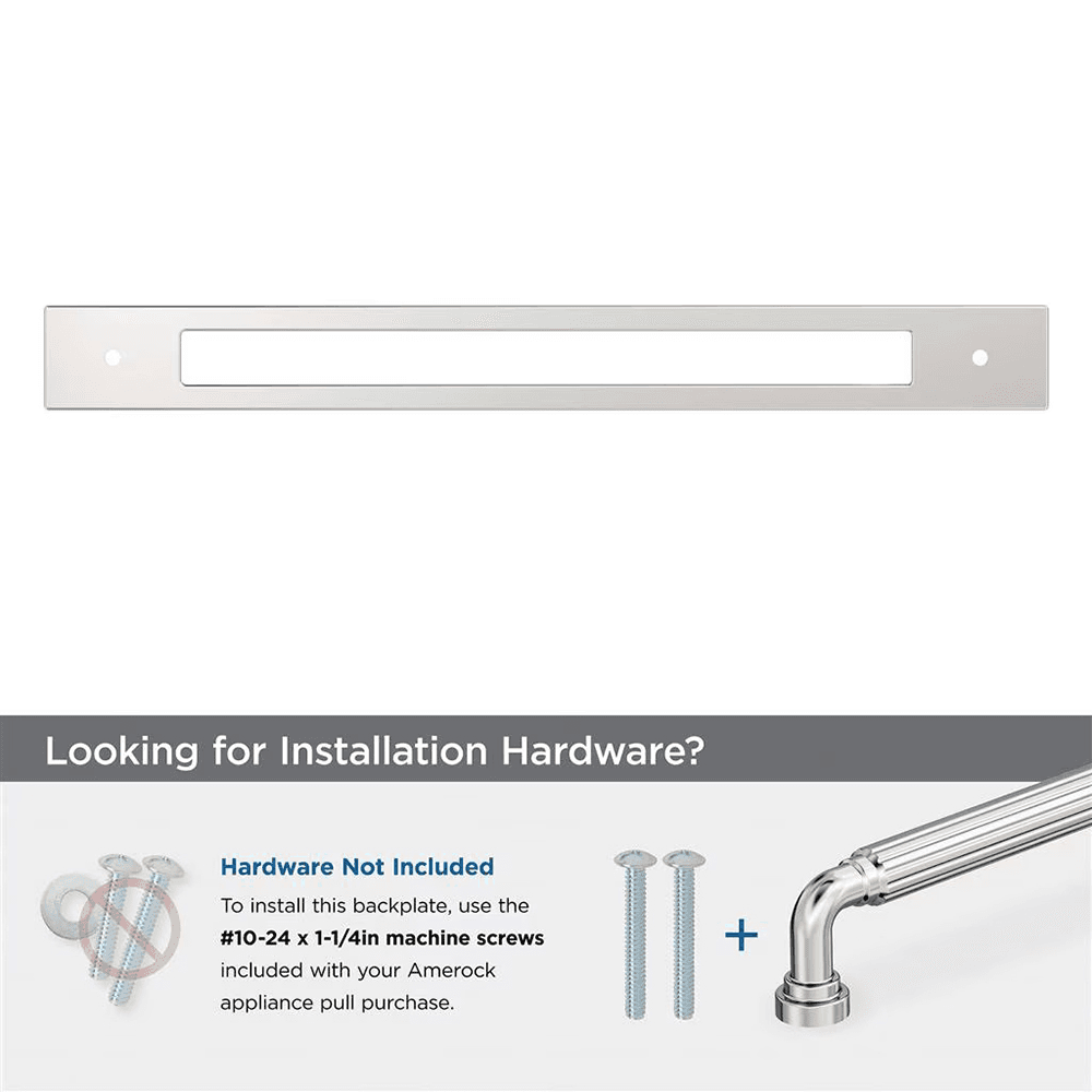 305mm Medora Rectangle Appliance Pull Backplate, Polished Nickel Alt 2 - Image