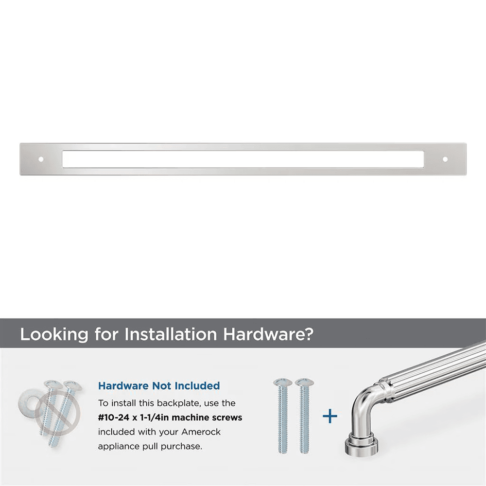 457mm Medora Rectangle Appliance Pull Backplate, Polished Nickel Alt 2 - Image