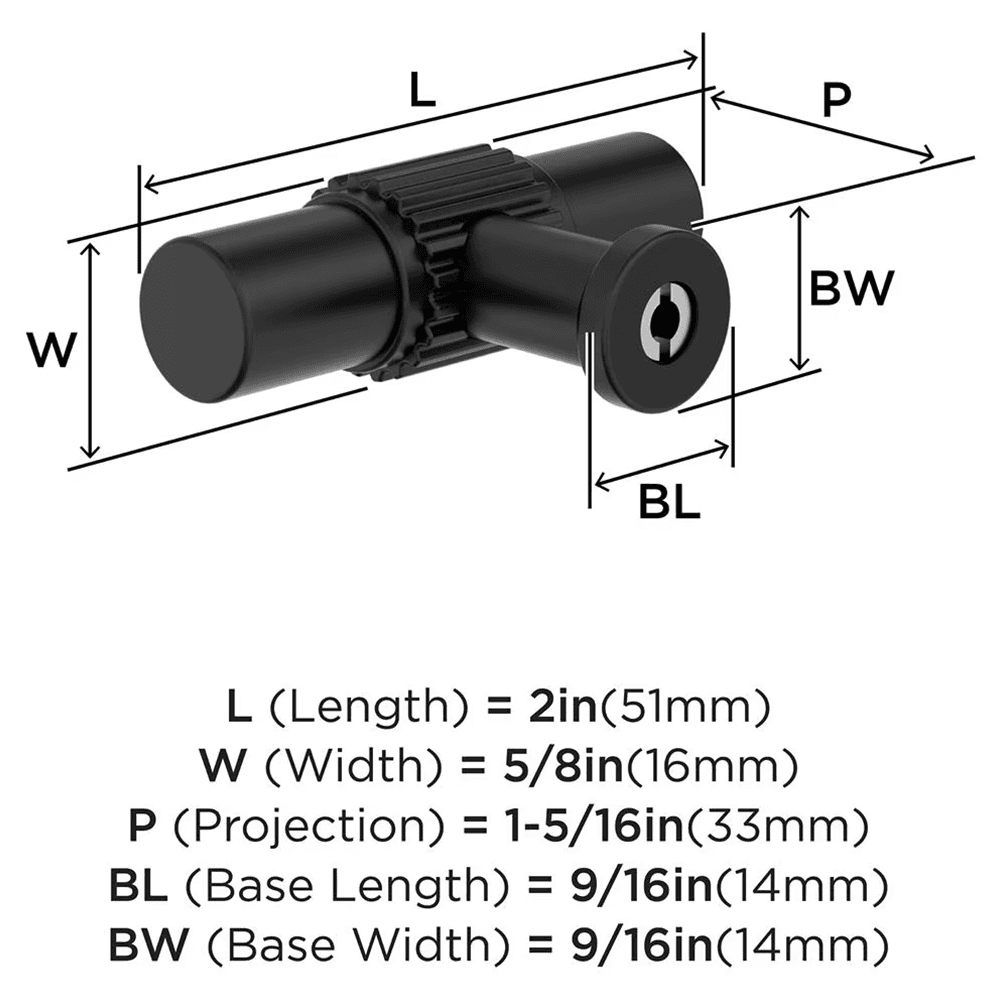 2" Farewind Cabinet Knob, Matte Black Alt 1 - Image