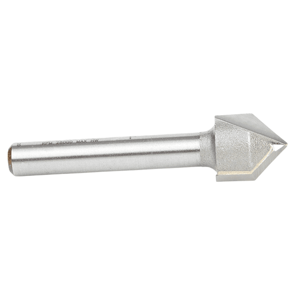 1/2" Dia x 1/4" Carbide Tipped V-Groove Bit, 2 Flute, 1/4" Shank Alt 1 - Image